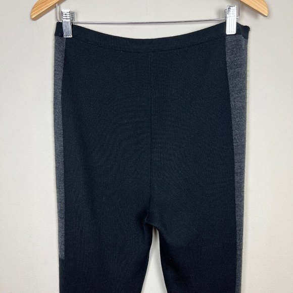 Eileen Fisher Pant Women Small Black Gray Merino Wool Colorblock Pull On Legging - Picture 6 of 13